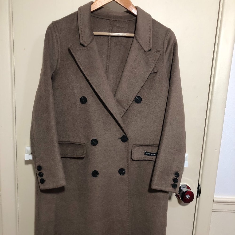 Long Light Gray Woman's 100% Wool Coat